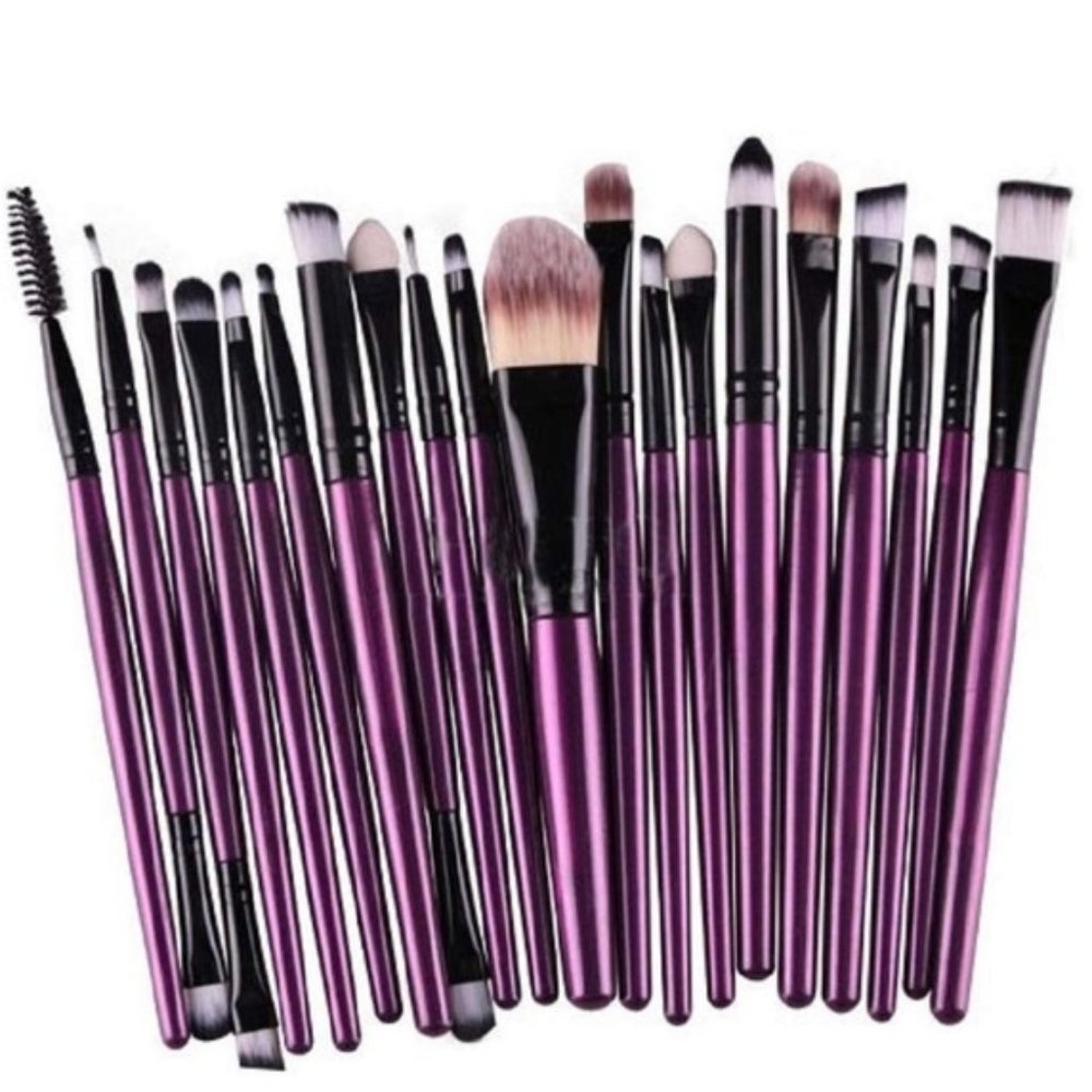 New 20pcs Professional Makeup Brush Set Purple
